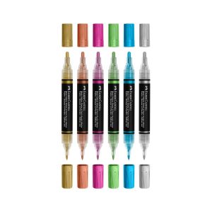 Faber-Castell Акрилен маркер Black Edition, 6 металикови цвята