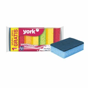 Домакинска гъба York, двуслойна, лукс, 6+1 броя