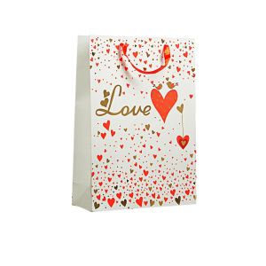 Подаръчна торбичка Love, 31 х 44 х 12 cm, бяла