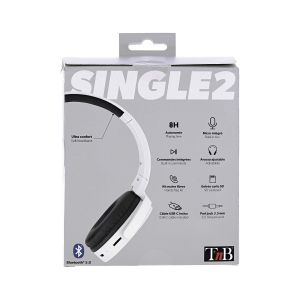 Слушалки TNB Single 2, с микрофон, с Bluetooth, 3.5 mm жак, 85 dB, сребристи