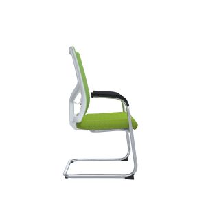 Посетителски стол RFG Snow M, дамаска и меш, до 120 kg, зелена седалка, зелена облегалка, 2 броя в комплект