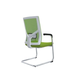 Посетителски стол RFG Snow M, дамаска и меш, до 120 kg, зелена седалка, зелена облегалка, 2 броя в комплект