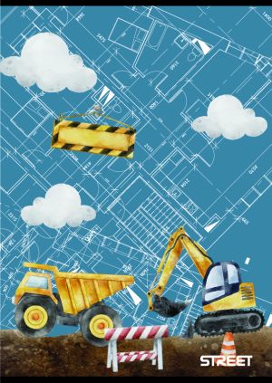 Тетрадка Street, А5, бели листа, 54л, Construction
