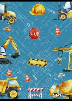 Тетрадка Street, А5, бели листа, 54л, Construction