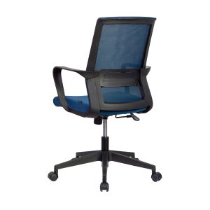 Офис стол RFG Smart W, дамаска и меш, Tilt механизъм, до 120 kg, тъмносиня седалка, тъмносиня облегалка