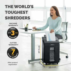 Шредер за унищожаване на документи Fellowes Automax 100M, Micro Cut, 23 L, P-4, време за работа 15 мин