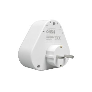 Разклонител Office 1, шуко, 2 гнезда, 1 USB Type-A, 1 USB Type-C, бяло-сив