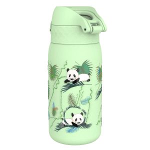 Бутилка за вода Ion8 Print, метална, 400ml, ПАНДИ