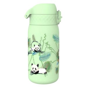 Бутилка за вода Ion8 Print, метална, 400ml, ПАНДИ