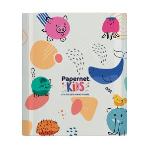 Диспенсър за кърпи за ръце Papernet Kids Animals, 30 х 14.5 х 33.6 cm