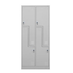 Гардероб RFG, двоен, метален, Z-образни врати, 800 х 450 х 1850 mm, сив