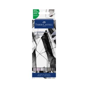 Faber-Castell Маркер Goldfaber Aqua Dual, сив, 6 броя