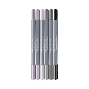 Faber-Castell Маркер Goldfaber Aqua Dual, сив, 6 броя