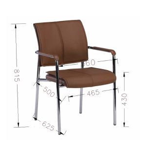 Посетителски стол RFG Flash M, екокожа, метална основа, до 120 kg, черен, 4 броя в комплект
