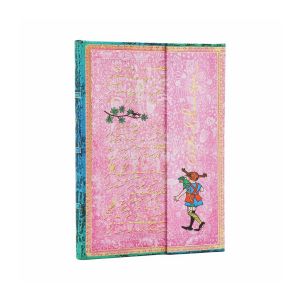 Paperblanks Тефтер Pippi Longstocking, Midi, широки редове, твърда корица, 72 листа