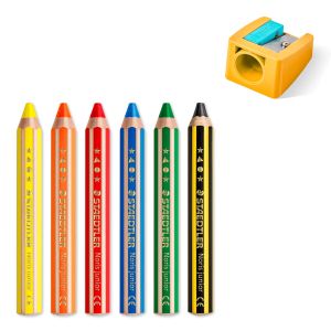 Цветни  моливи Staedtler Noris Junior, 5 цвята+графитен молив +острилка