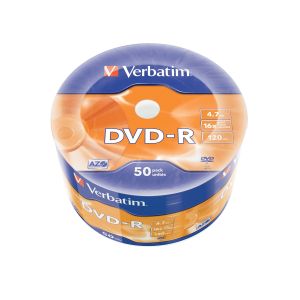 DVD-R Verbatim, 4.7 GB, 16x, AZO покритие, 50 броя, фолирани