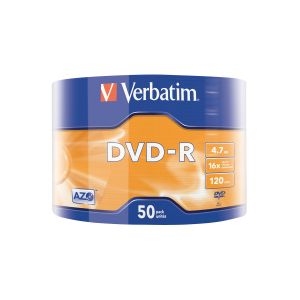 DVD-R Verbatim, 4.7 GB, 16x, AZO покритие, 50 броя, фолирани