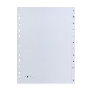 Office 1 Разделител, PP, A4, с номерация, 10 броя