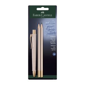 Faber-Castell Химикалка Poly Ball Urban, с 2 молива, бледорозови