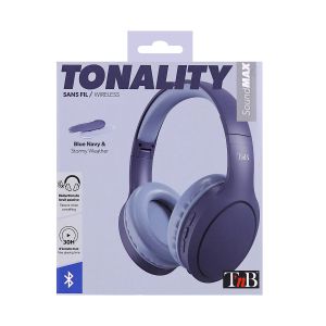 Слушалки TNB Tonality, с Bluetooth, USB Type-C, 117 dB, тъмносини