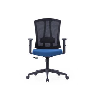Офис стол RFG Brixxen W, дамаска и меш, Tilt механизъм, до 120 kg, тъмносиня седалка, черна облегалка