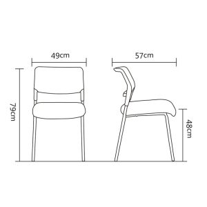 Посетителски стол RFG Evo 4L M, текстил, метална основа, до 120 kg, син