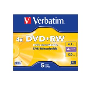 DVD+R VerbatimW, презаписваем, 4.7 GB, 4x, в кутия