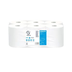 Кърпи за ръце Papernet Dry Tech, на ролка, еднопластови, 247 m, 6 броя