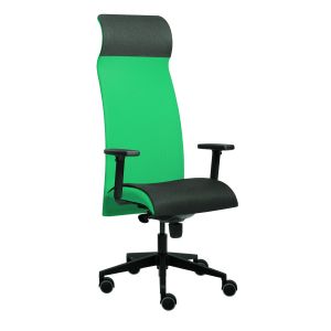 Ергономичен стол Tronhill Solium Executive, дамаска и меш, Synchronous механизъм, до 120 kg, зелен