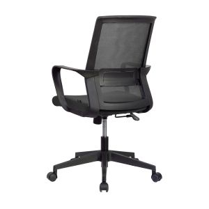 Офис стол RFG Smart W, дамаска и меш, Tilt механизъм, до 120 kg, черна седалка, черна облегалка