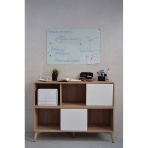 Office 1 Бяла дъска, 90 x 120 cm, магнитна, стъклена