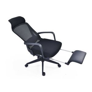 Директорски стол RFG Enjoy HB, дамаска и меш, Tilt механизъм, до 130 kg, черна седалка, черна облегалка