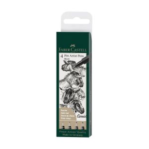 Faber-Castell Тънкописец Pitt Artist Pen, № 199, черен, 4 броя