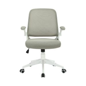 Офис стол RFG Pretty White W, дамаска и меш, Tilt механизъм, до 120 kg, сив