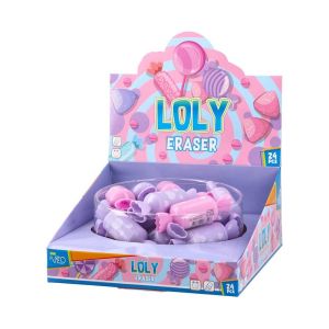 Гума за молив Sazio Loly, бонбон, с капачка, асорти