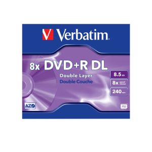 DVD+R Verbatim Dual Layer, двуслоен, 8.5 GB, 8x, AZO покритие