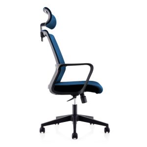 Директорски стол RFG Smart HB, дамаска и меш, Tilt механизъм, до 120 kg, тъмносиня седалка, тъмносиня облегалка