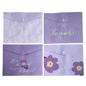 Папка Carta, A4, с копче, цветя, асорти, 1 брой
