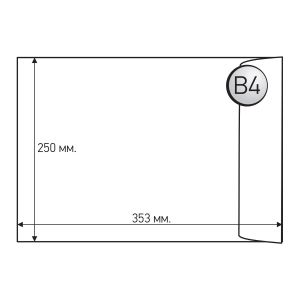 Top Office Плик, B4, 250 x 353 mm, хартиен, със самозалепваща лента, бял, 250 броя