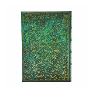 Paperblanks Тефтер Emerald Flower, Midi, широки редове, твърда корица, 72 листа