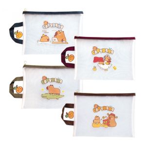 Папка с цип и дръжка Spree Capybara, прозрачна мрежа
