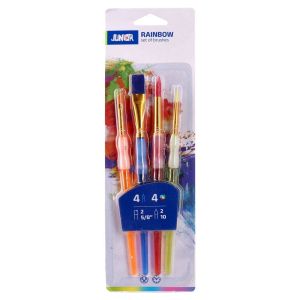 Комплект четки за рисуване Junior Syntip, плоски № 2 и 5, обли № 2 и 10, 4 броя
