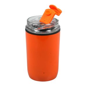 Термочаша Jansen, неръждаема стомана, двустенна, 300 ml, с брандиране, оранжева, 50 броя