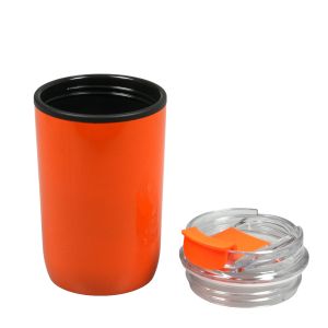 Термочаша Jansen, неръждаема стомана, двустенна, 300 ml, с брандиране, оранжева, 50 броя