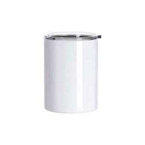 BESTSUB Чаша, с прозрачен капак, инокс, 400 ml, бяла
