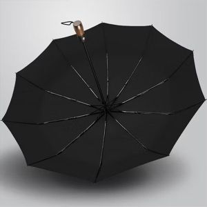 Office 1 Чадър Open/Close, автоматичен, диаметър 105 cm, дървена дръжка, черен