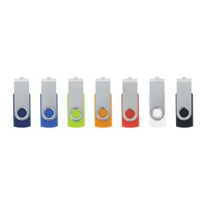 Office 1 USB флаш памет Swivel, USB 2.0, 16 GB, без лого, бяла