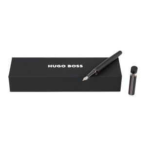Hugo Boss Писалка Loop Iconic, в кутия, черна