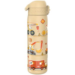 Бутилка за вода Ion8 Print, метална, 600ml, СТРОИТЕЛНИ МАШИНИ